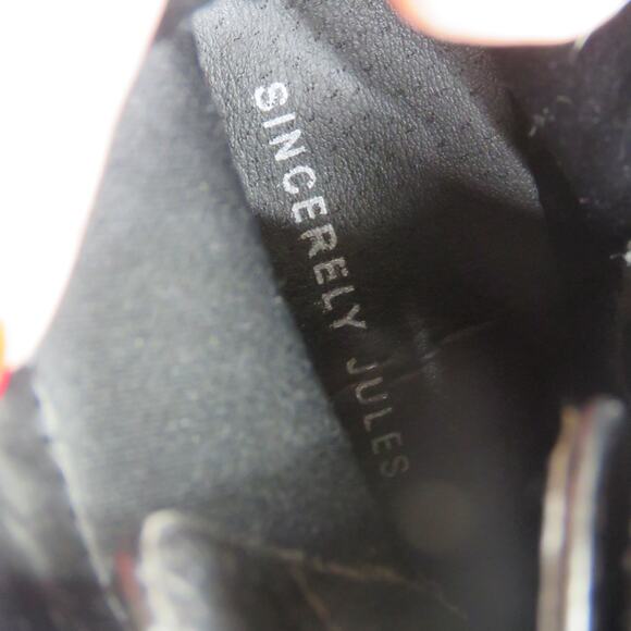 Sincerely Jules Racer Black Lace Up Combat Boots Chunky Heel Ankle Booties 6.5 - Picture 8 of 8